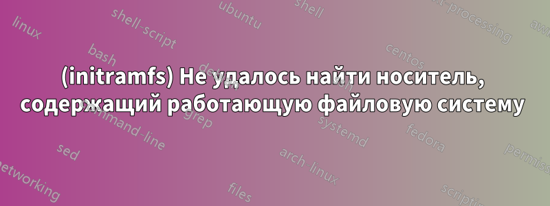 (initramfs) Не удалось найти носитель, содержащий работающую файловую систему