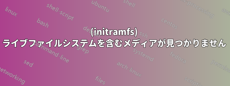 (initramfs) ライブファイルシステムを含むメディアが見つかりません