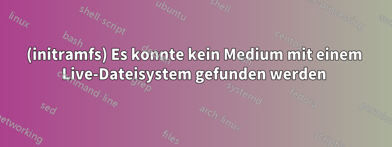 (initramfs) Es konnte kein Medium mit einem Live-Dateisystem gefunden werden