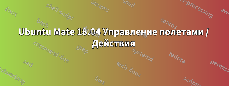 Ubuntu Mate 18.04 Управление полетами / Действия