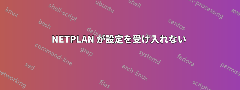 NETPLAN が設定を受け入れない