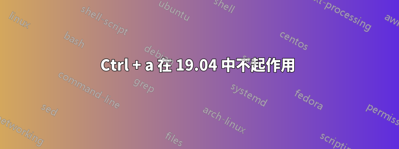 Ctrl + a 在 19.04 中不起作用