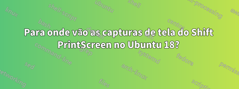 Para onde vão as capturas de tela do Shift PrintScreen no Ubuntu 18?