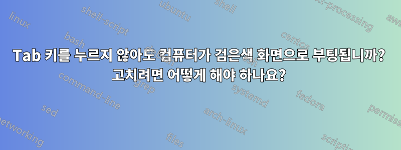 Tab 키를 누르지 않아도 컴퓨터가 검은색 화면으로 부팅됩니까? 고치려면 어떻게 해야 하나요?