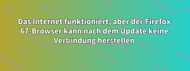 Das Internet funktioniert, aber der Firefox 67-Browser kann nach dem Update keine Verbindung herstellen