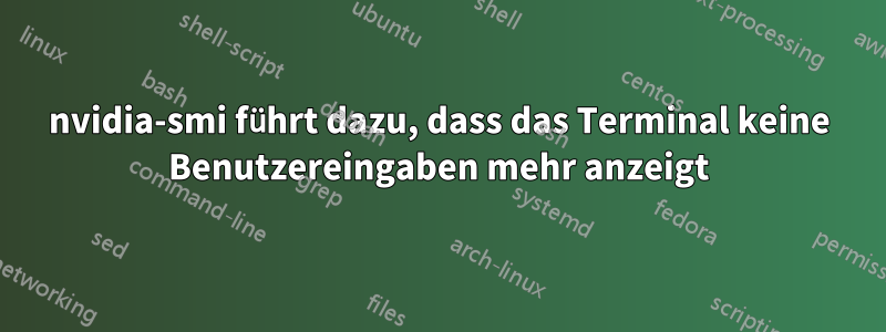 nvidia-smi führt dazu, dass das Terminal keine Benutzereingaben mehr anzeigt