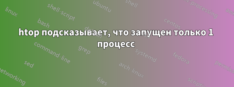 htop подсказывает, что запущен только 1 процесс