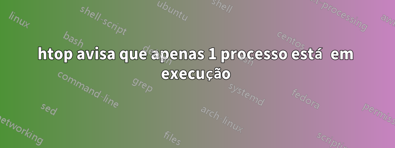 htop avisa que apenas 1 processo está em execução