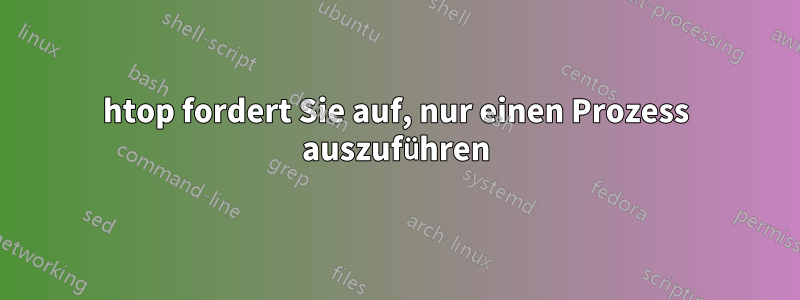 htop fordert Sie auf, nur einen Prozess auszuführen