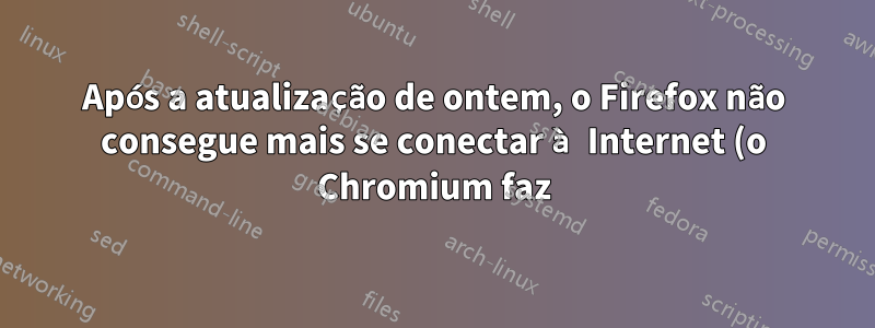 Após a atualização de ontem, o Firefox não consegue mais se conectar à Internet (o Chromium faz)