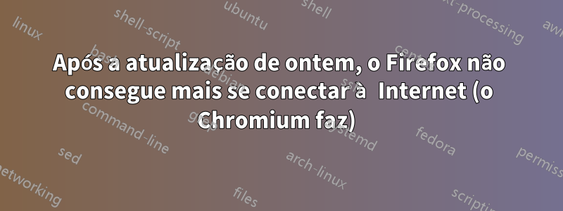 Após a atualização de ontem, o Firefox não consegue mais se conectar à Internet (o Chromium faz) 