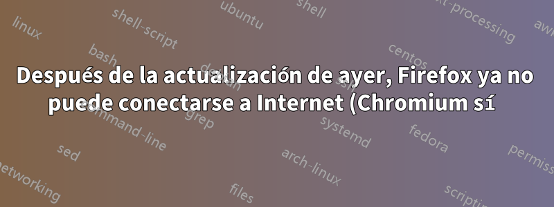 Después de la actualización de ayer, Firefox ya no puede conectarse a Internet (Chromium sí)