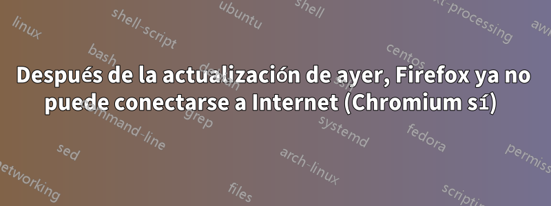 Después de la actualización de ayer, Firefox ya no puede conectarse a Internet (Chromium sí) 