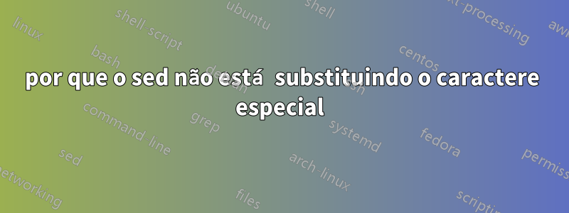 por que o sed não está substituindo o caractere especial 