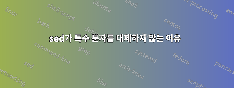 sed가 특수 문자를 대체하지 않는 이유 