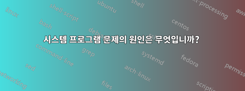 시스템 프로그램 문제의 원인은 무엇입니까?