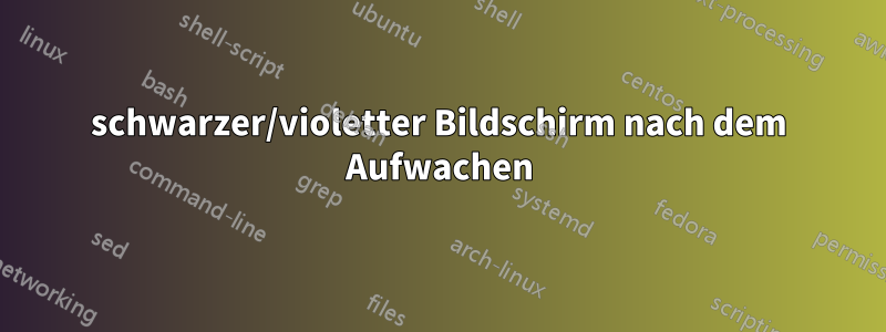 schwarzer/violetter Bildschirm nach dem Aufwachen