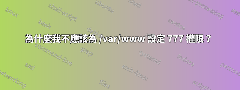 為什麼我不應該為 /var/www 設定 777 權限？