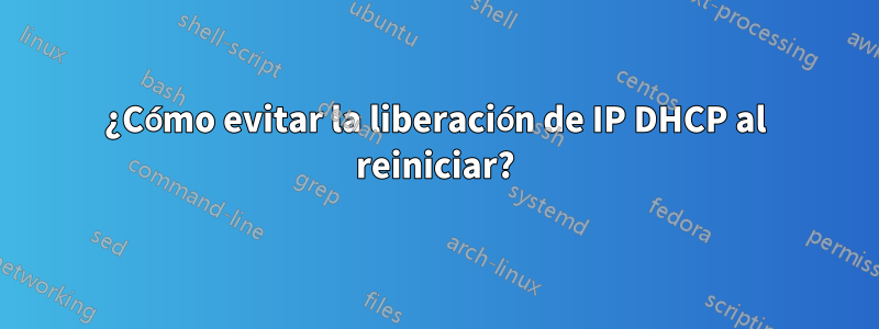 ¿Cómo evitar la liberación de IP DHCP al reiniciar?