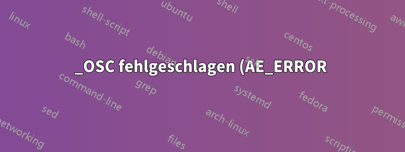 _OSC fehlgeschlagen (AE_ERROR); ASPM wird deaktiviert