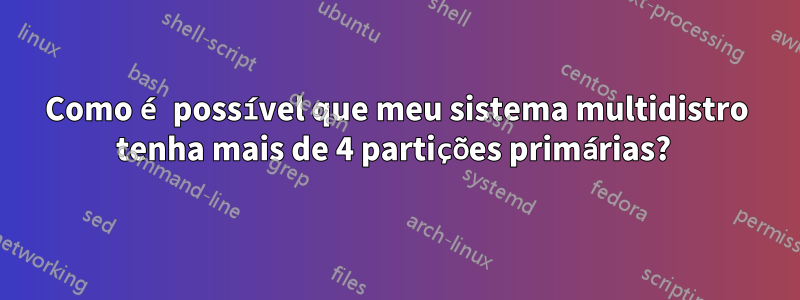 Como é possível que meu sistema multidistro tenha mais de 4 partições primárias? 