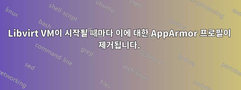 Libvirt VM이 시작될 때마다 이에 대한 AppArmor 프로필이 제거됩니다.