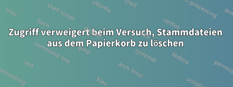 Zugriff verweigert beim Versuch, Stammdateien aus dem Papierkorb zu löschen