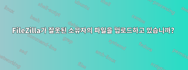 FileZilla가 잘못된 소유자의 파일을 업로드하고 있습니까?