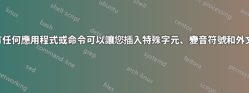 是否有任何應用程式或命令可以讓您插入特殊字元、變音符號和外文字母