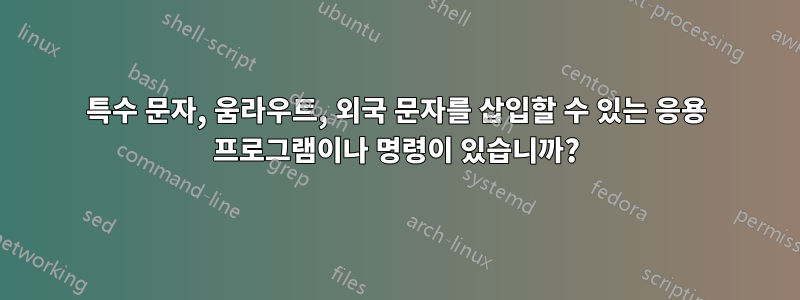 특수 문자, 움라우트, 외국 문자를 삽입할 수 있는 응용 프로그램이나 명령이 있습니까?