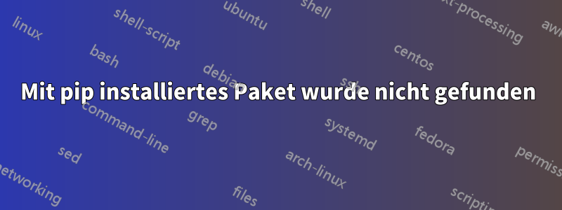 Mit pip installiertes Paket wurde nicht gefunden