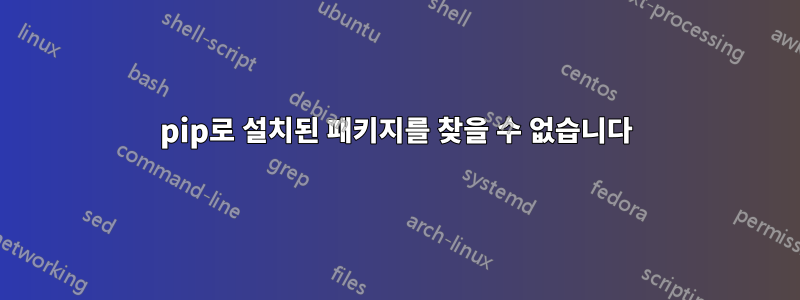 pip로 설치된 패키지를 찾을 수 없습니다