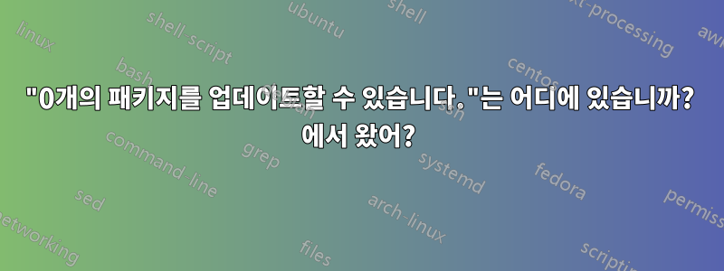 "0개의 패키지를 업데이트할 수 있습니다."는 어디에 있습니까? 에서 왔어?