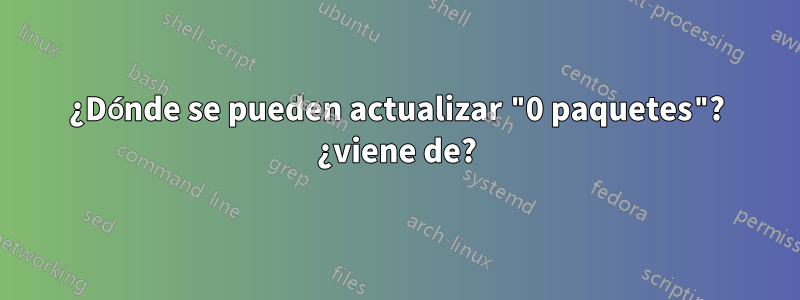 ¿Dónde se pueden actualizar "0 paquetes"? ¿viene de?