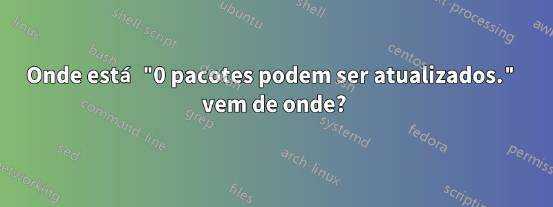 Onde está "0 pacotes podem ser atualizados." vem de onde?