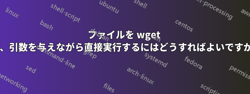 ファイルを wget し、引数を与えながら直接実行するにはどうすればよいですか?