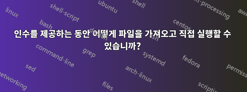 인수를 제공하는 동안 어떻게 파일을 가져오고 직접 실행할 수 있습니까?