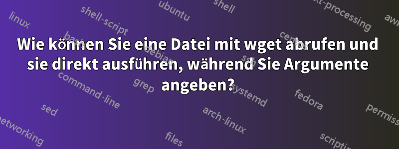 Wie können Sie eine Datei mit wget abrufen und sie direkt ausführen, während Sie Argumente angeben?