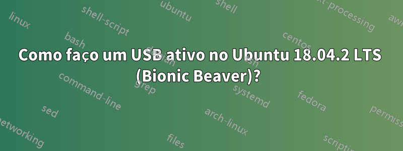 Como faço um USB ativo no Ubuntu 18.04.2 LTS (Bionic Beaver)? 