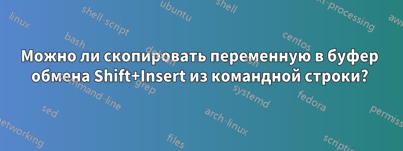 Можно ли скопировать переменную в буфер обмена Shift+Insert из командной строки?