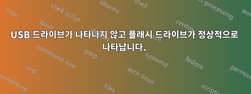 USB 드라이브가 나타나지 않고 플래시 드라이브가 정상적으로 나타납니다.