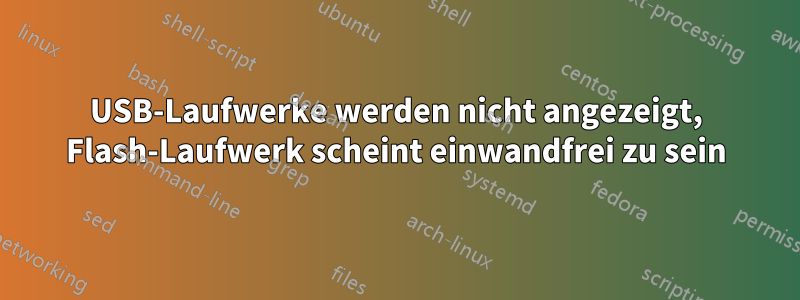 USB-Laufwerke werden nicht angezeigt, Flash-Laufwerk scheint einwandfrei zu sein