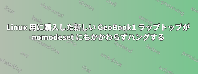 Linux 用に購入した新しい GeoBook1 ラップトップが nomodeset にもかかわらずハングする