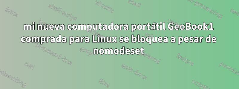 mi nueva computadora portátil GeoBook1 comprada para Linux se bloquea a pesar de nomodeset