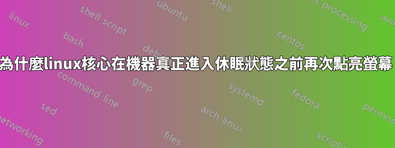 為什麼linux核心在機器真正進入休眠狀態之前再次點亮螢幕