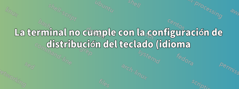 La terminal no cumple con la configuración de distribución del teclado (idioma)
