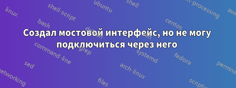 Создал мостовой интерфейс, но не могу подключиться через него