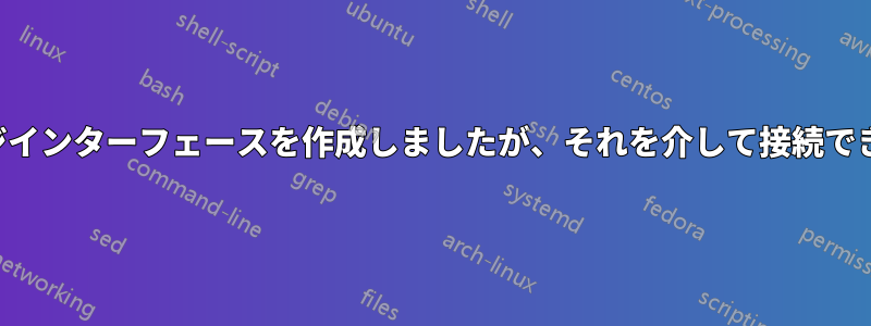 ブリッジインターフェースを作成しましたが、それを介して接続できません