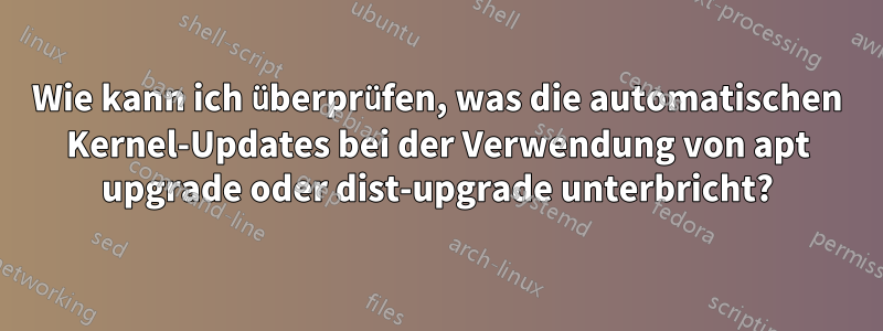 Wie kann ich überprüfen, was die automatischen Kernel-Updates bei der Verwendung von apt upgrade oder dist-upgrade unterbricht?