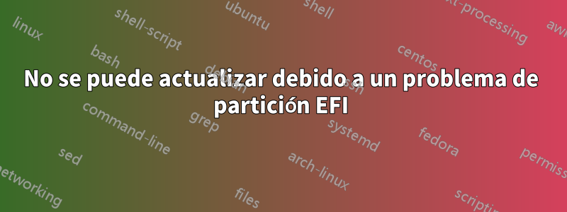 No se puede actualizar debido a un problema de partición EFI